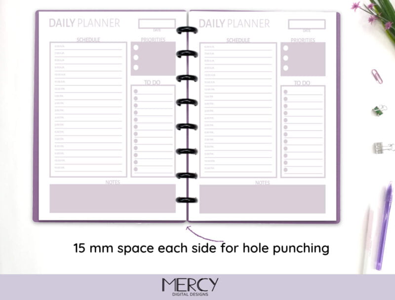 A4 Letter Pastel Daily Planner Binder