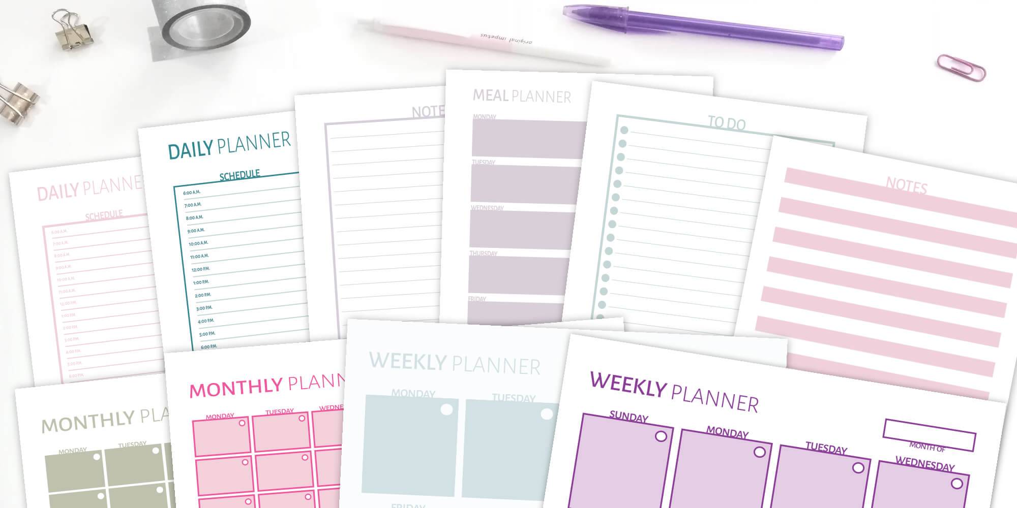 Printable Planners at Etsy