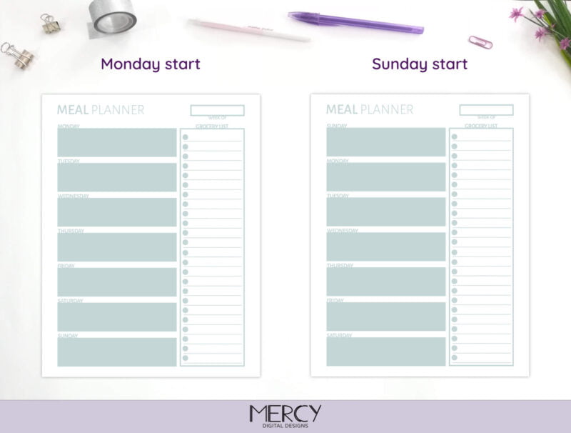 A4 Letter Pastel Monthly Planner Monday Sunday
