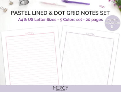 A4 Letter Pastel Notes