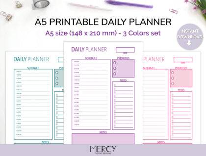 A5 Cute Daily Planner Printable