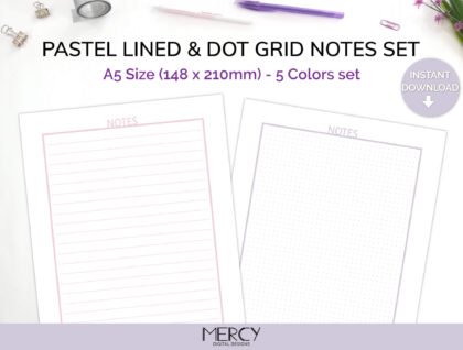 A5 Pastel Notes Printable