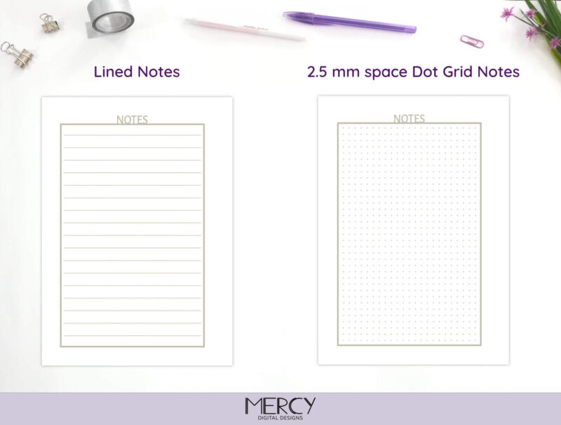 A6 Pastel Notes Lined Dot Grid