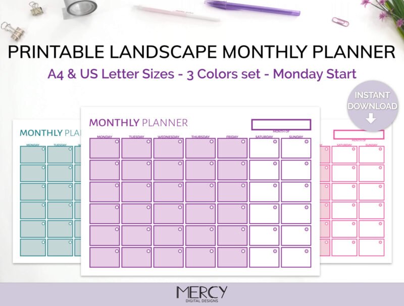 Cute Monthly Planner Printable