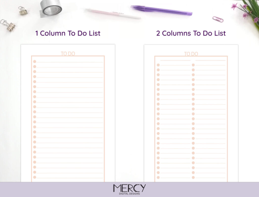 Half To Do List Printable Pastel Set • Mercy Digital Designs