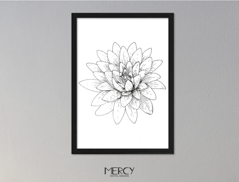 Lotus Flower Digital Art Print