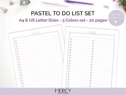 Pastel To Do List Printable
