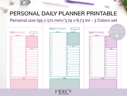 Personal Cute Daily Planner Printable