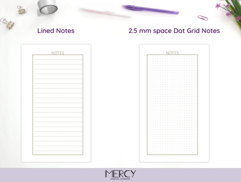 Personal Pastel Notes Lined Dot Grid