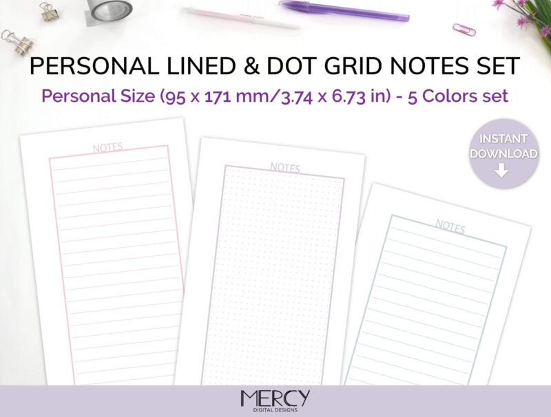 Personal Pastel Notes Printable