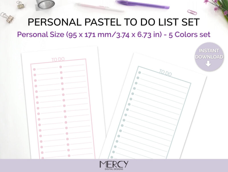 Personal Pastel To Do List Printable