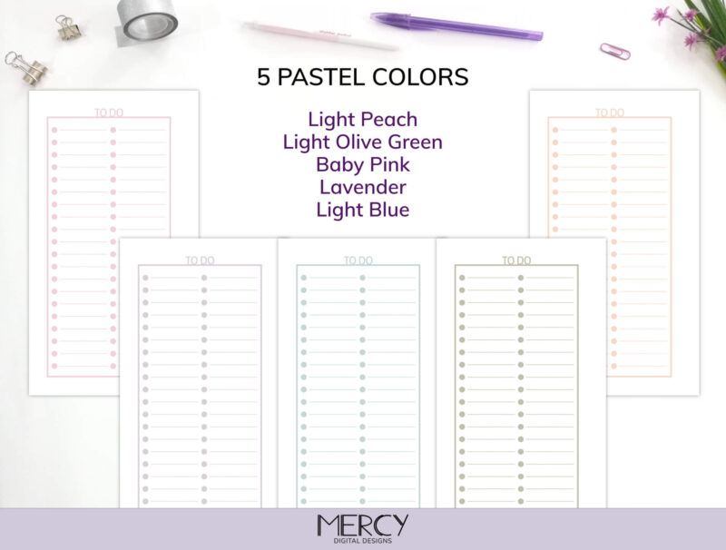 Personal Pastel To Do List Set