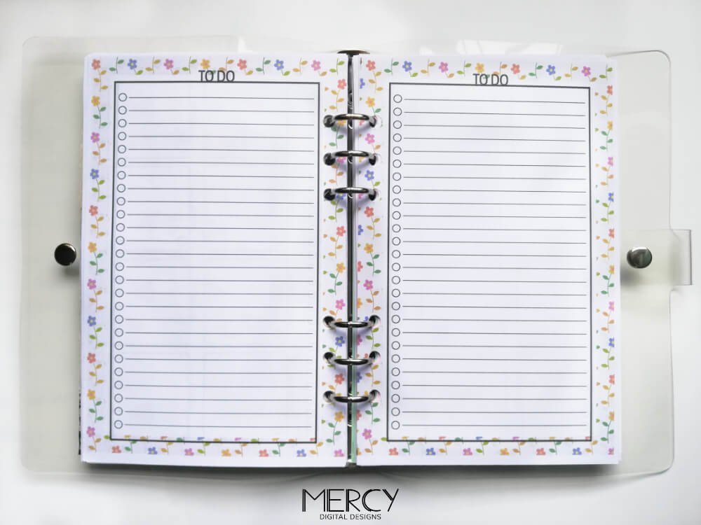 Customize your planner with writing paper