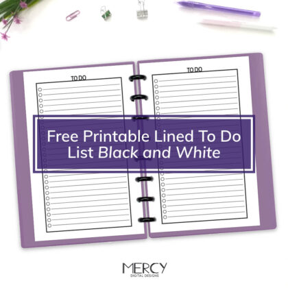 Free Printable Lined To Do List Black and White • MDD