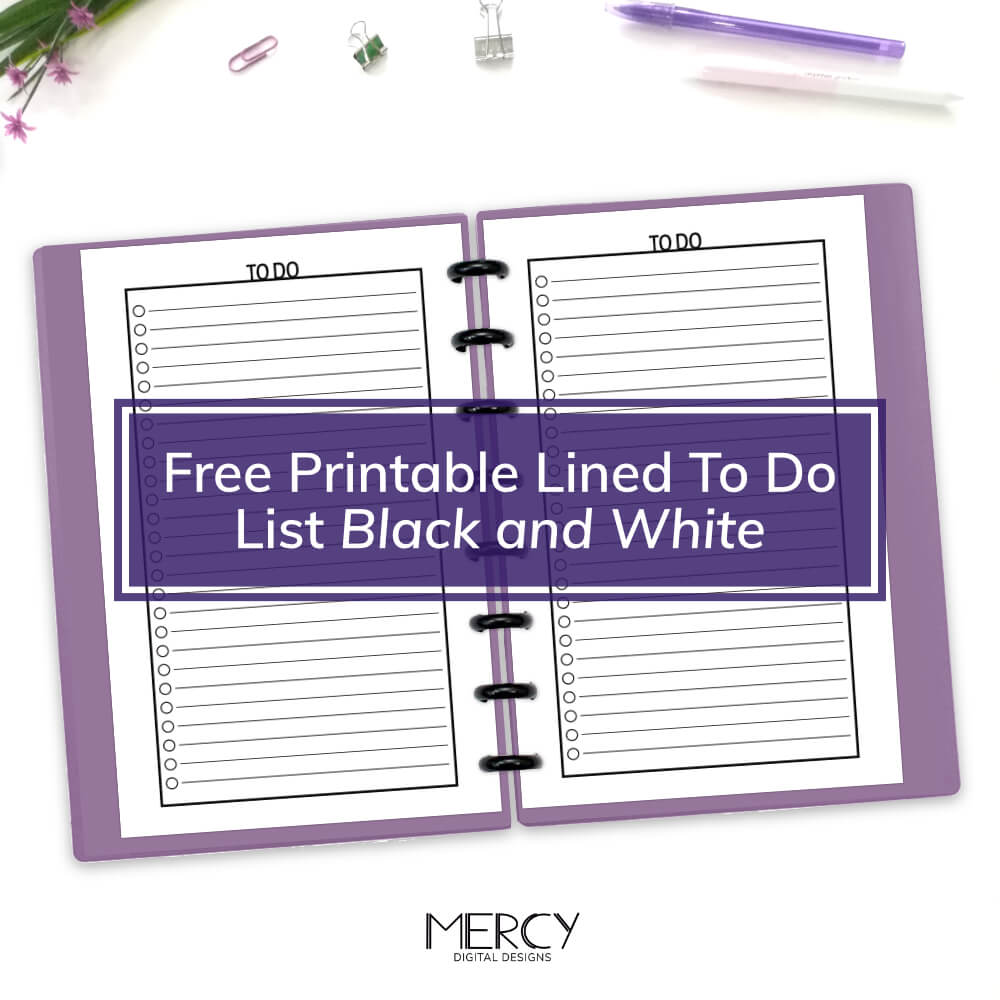 Free Printable Lined To Do List Black and White