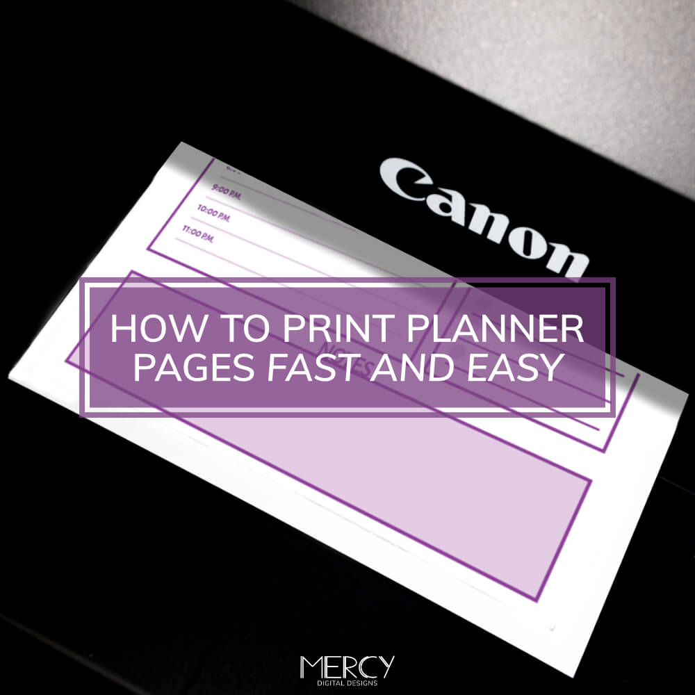 How to print planner pages