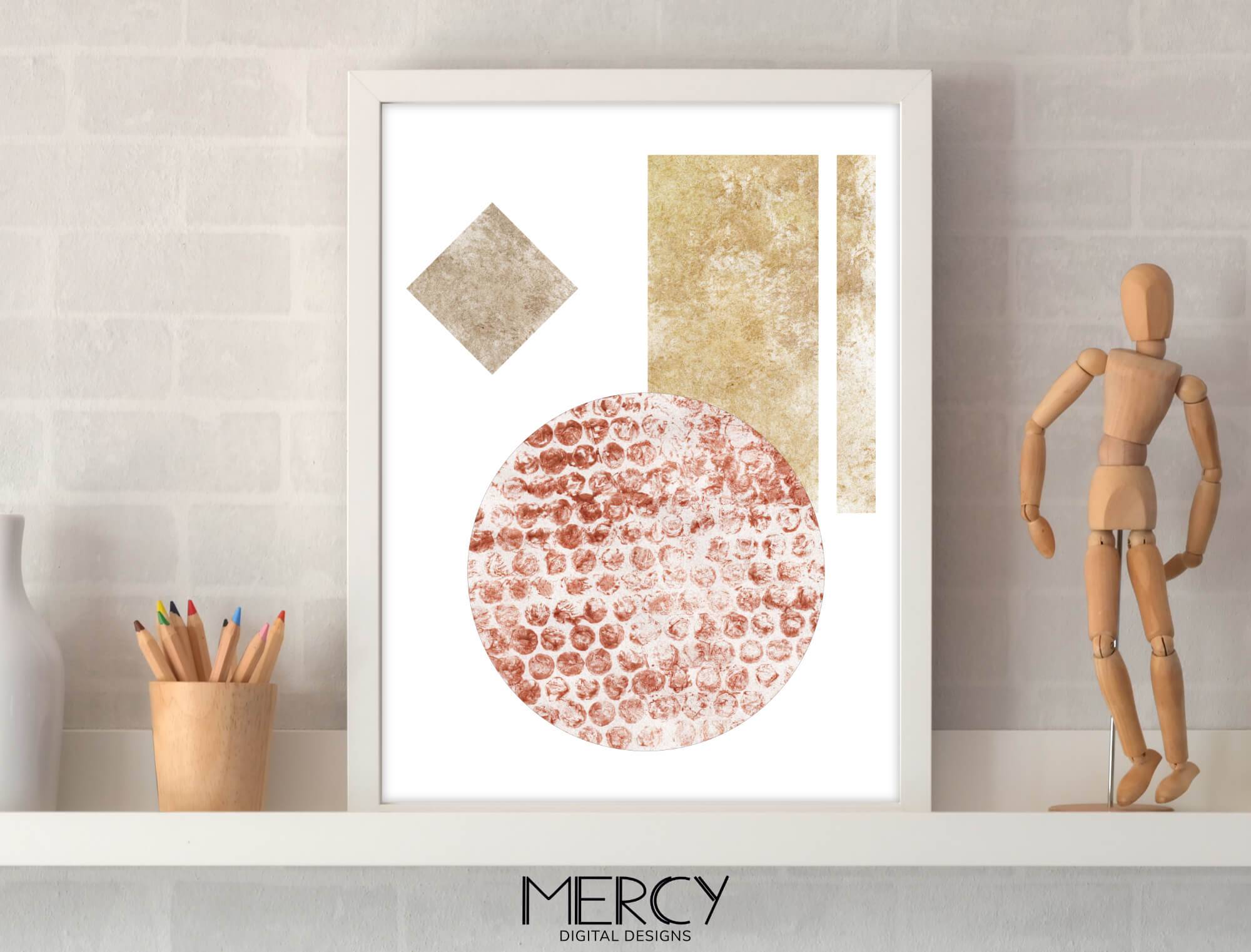 Abstract Geometric Shapes Printable Wall Art Mercy Digital Designs