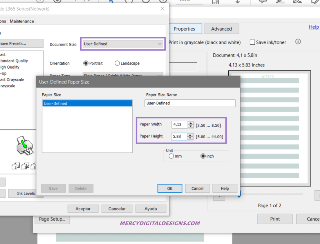 How to Print A6 Planner Inserts • Mercy Digital Designs