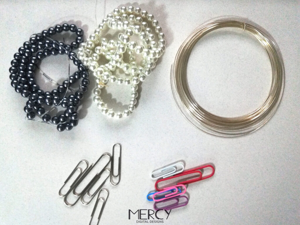 7 - Planner Clips Materials with Pearls
