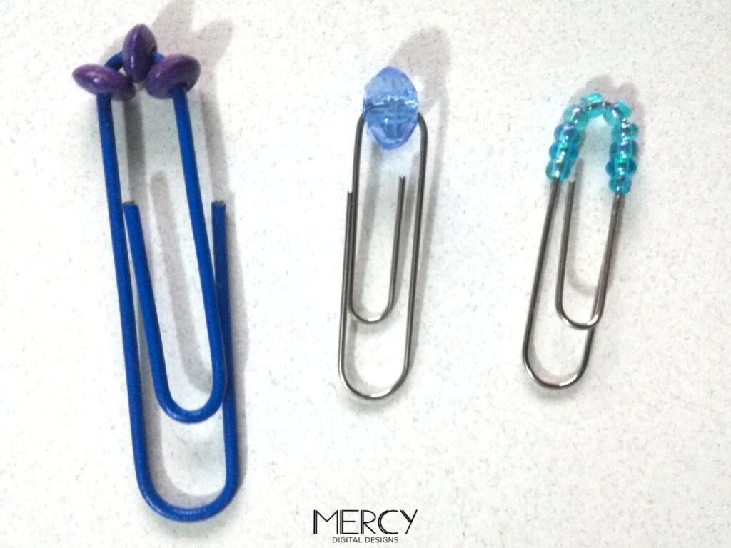 3 - Planner Clips with glued seed beads