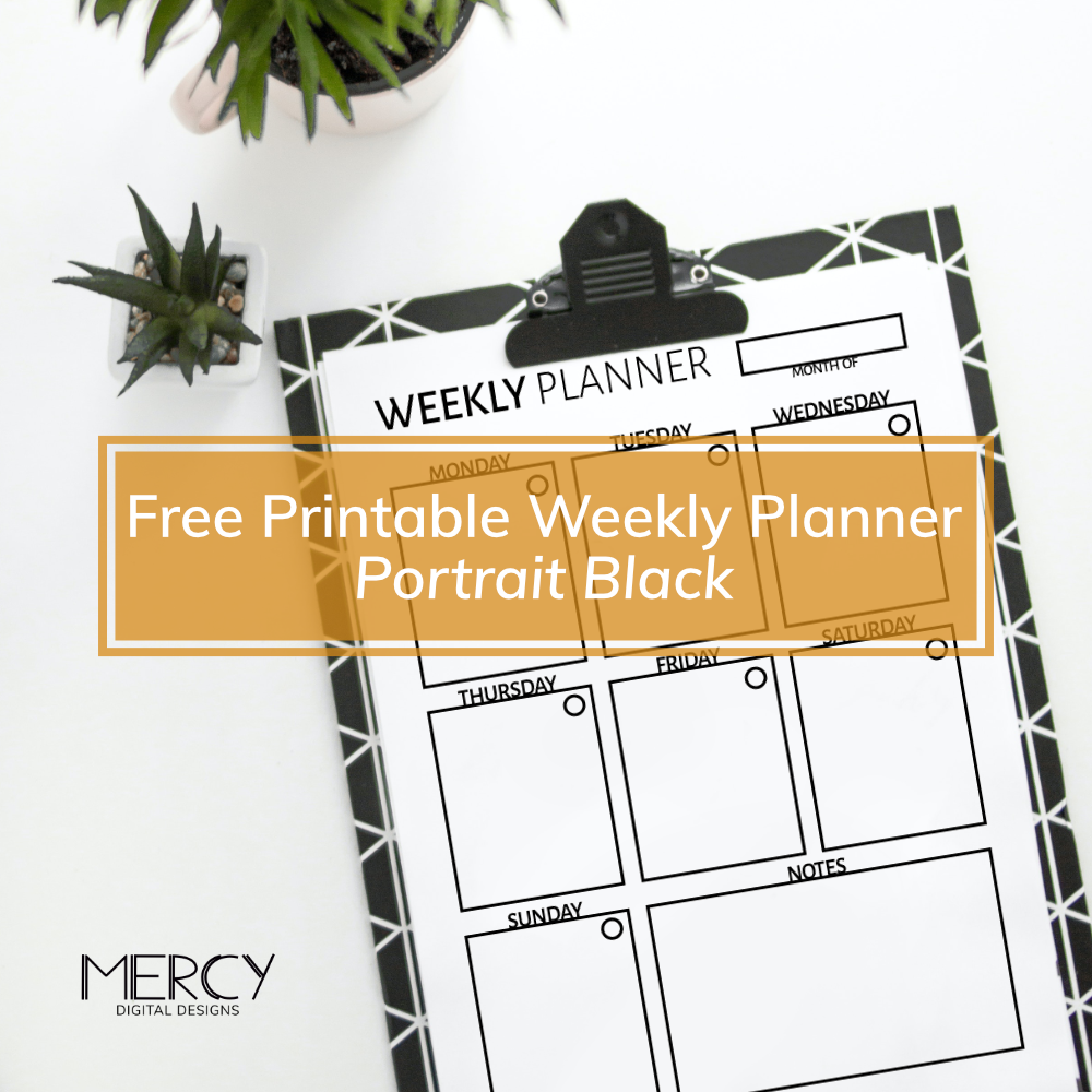 Free Vertical Weekly Planner Printable