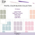 Half Vertical Weekly Planner Printable Pastel • Mercy Digital Designs