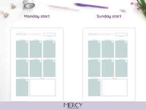 A6 Vertical Weekly Planner Printable Pastel • Mercy Digital Designs