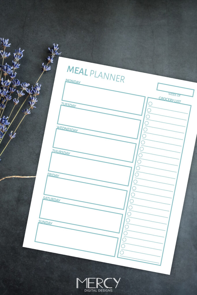 Free Printable Meal Planner Blue