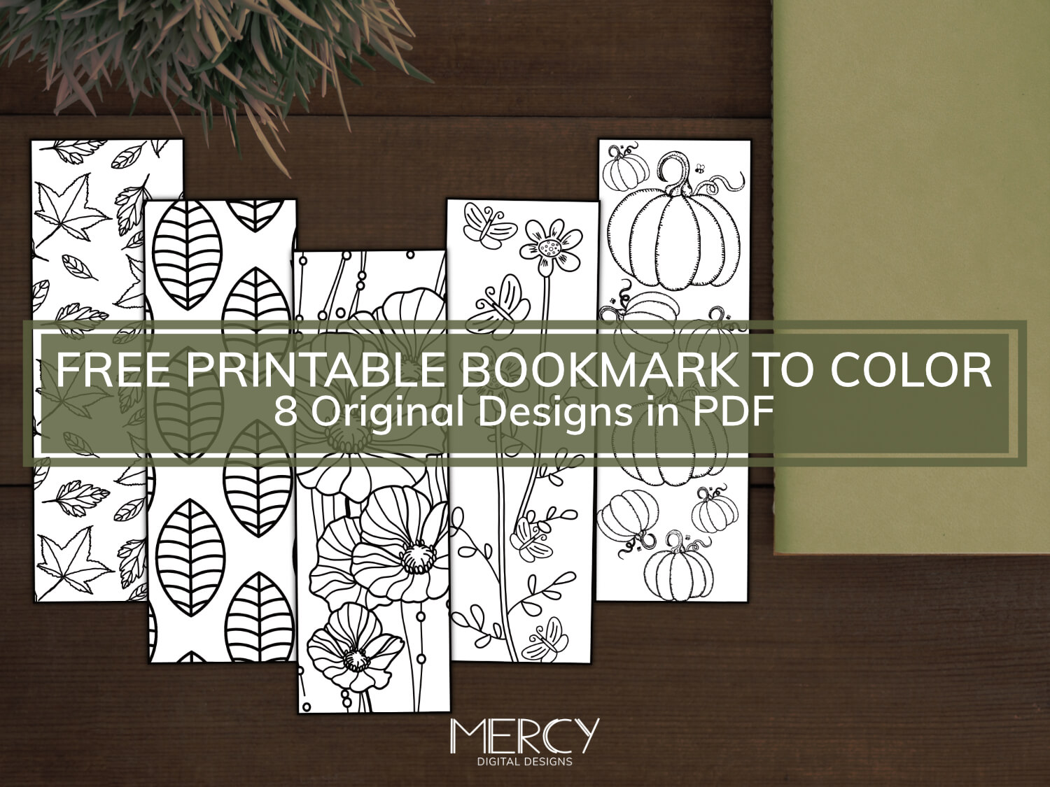 Free Printable Bookmark to Color: 8 Original Designs in PDF