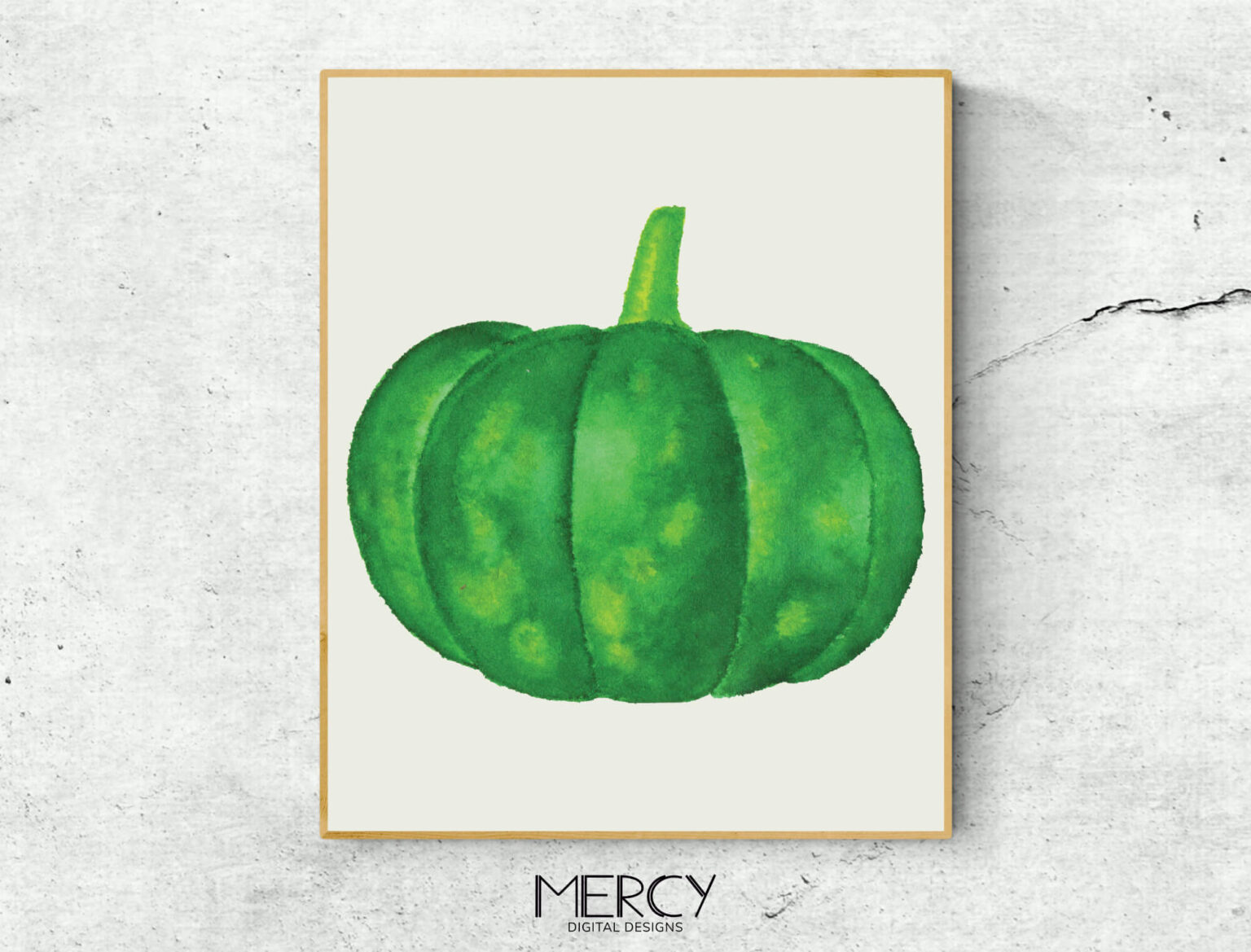 Green Pumpkin Printable Wall Art • Mercy Digital Designs