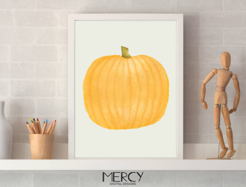 Yellow Pumpkin Digital Art Print