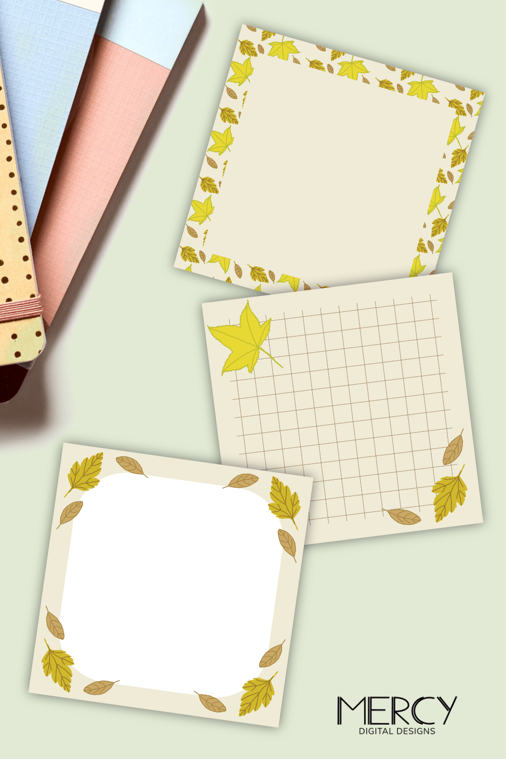 Printable Memo Pad Free with Autumn Leaves • MDD