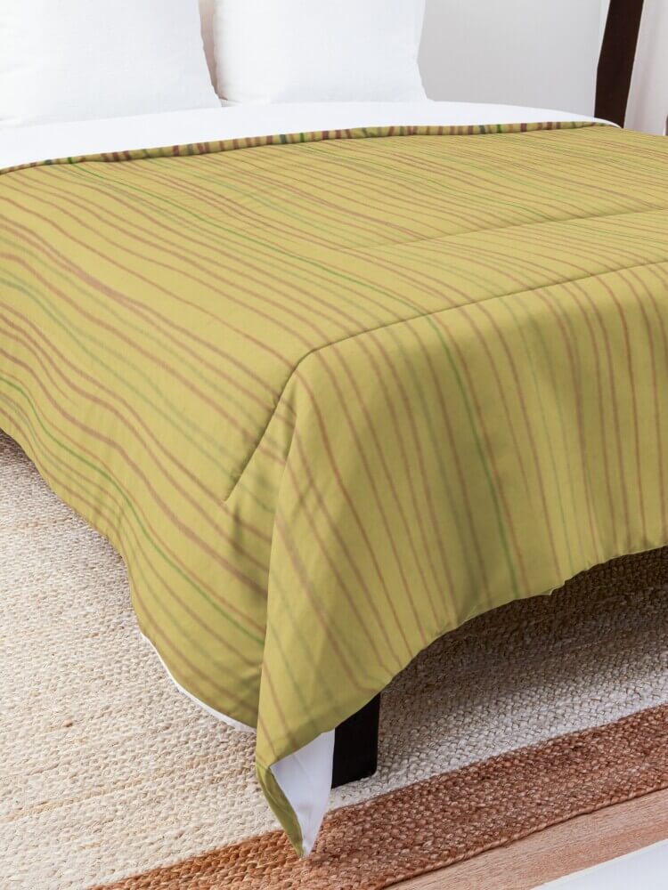 Yellow Abstract Lines Comforter