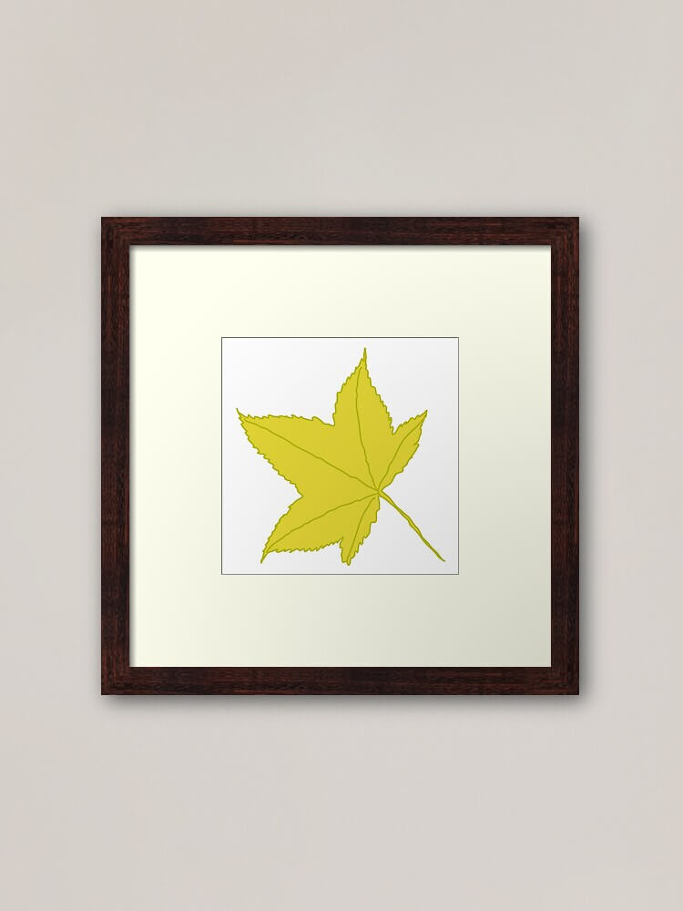 Yellow Fall Leave Framed Art Print