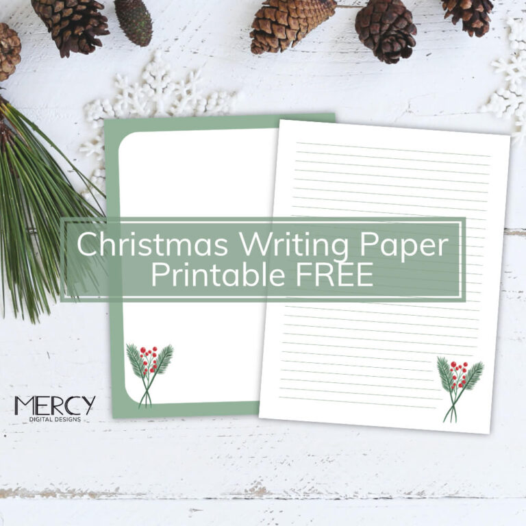 Free Christmas Writing Paper Printable • Mercy Digital Designs