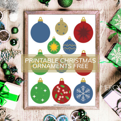 Printable Christmas Ornaments Free • Mercy Digital Designs