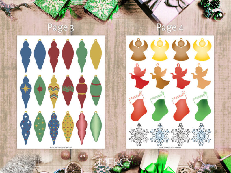 Printable Christmas Ornaments Free • Mercy Digital Designs
