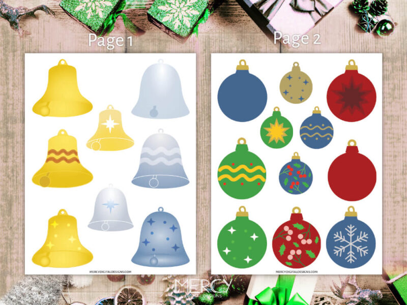Printable Christmas Ornaments Free • Mercy Digital Designs