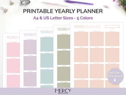 Yearly Planner Printable Set