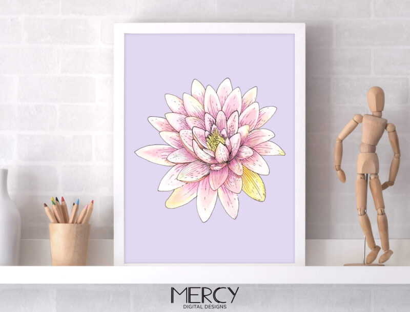 Pink Lotus Flower Art Print