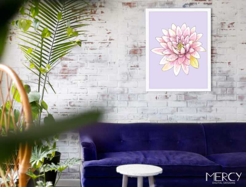 Pink Lotus Flower Printable Wall Art