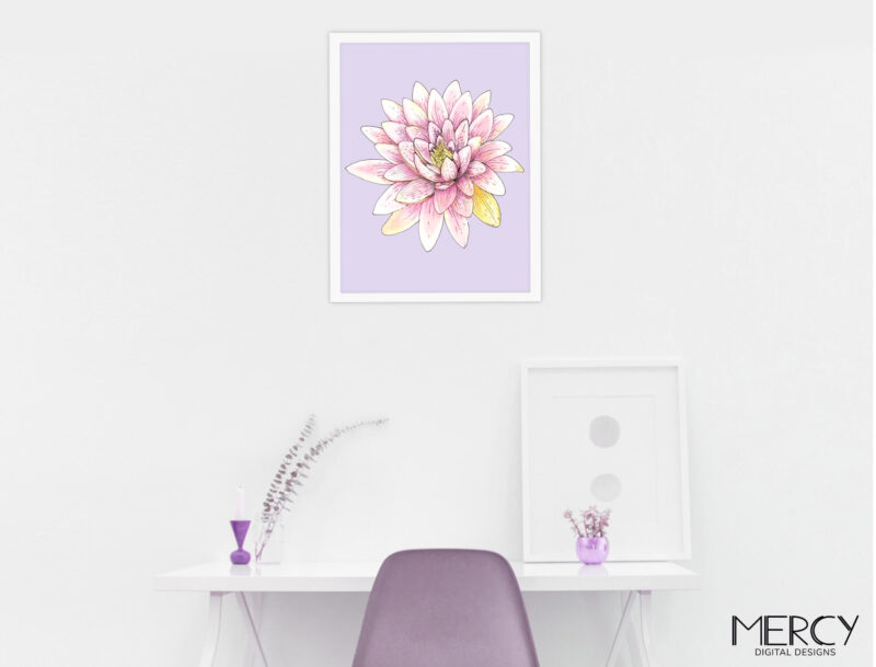Pink Lotus Flower Wall Art