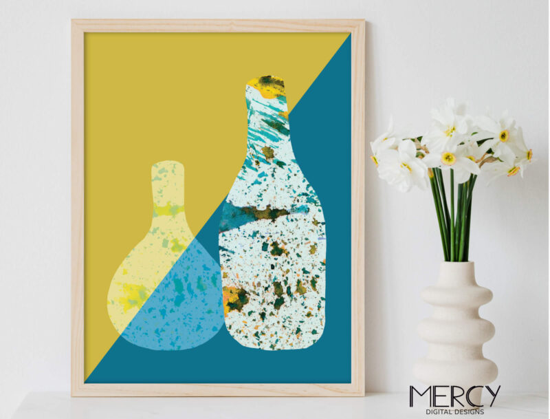 Abstract Bottle Painting Printable