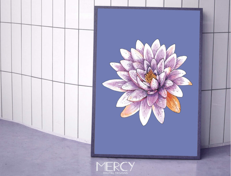 Purple Lotus Flower Art Print