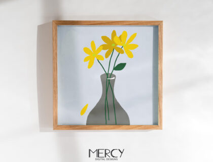 Yellow Flower Wall Art Printable Minimalist