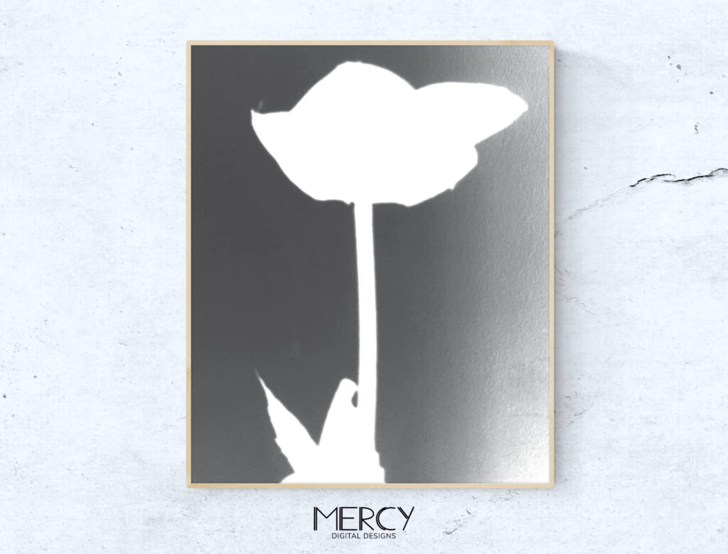 Black Flower Wall Art Printable, Set of 3 • Mercy Digital Designs