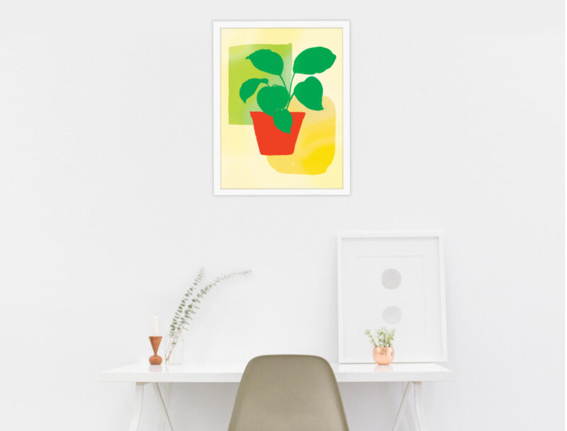Potted Plant Abstract Wall Art