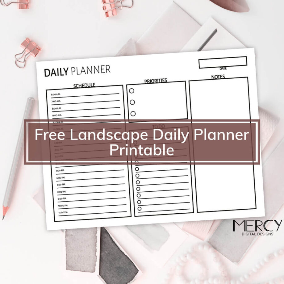Free Landscape Daily Planner Printable