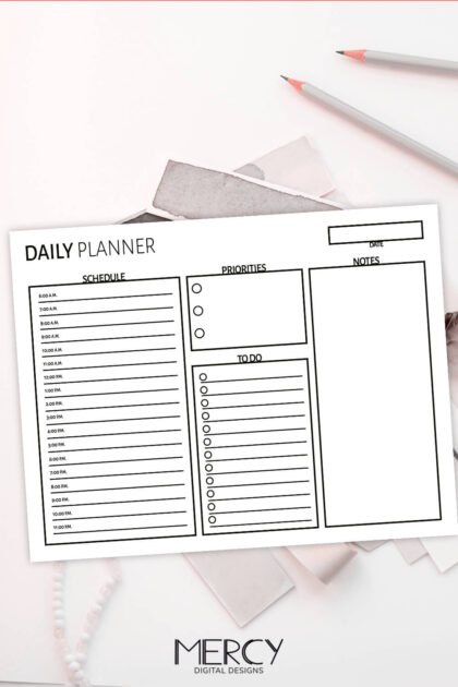 Free Landscape Daily Planner Printable • Mercy Digital Designs