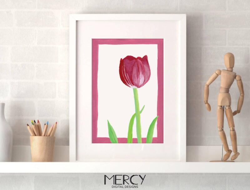 Pink Tulip Wall Art Printable
